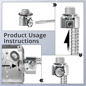 How to secure two flexible metal conduits with a 3/8 inch screw-type duplex connector