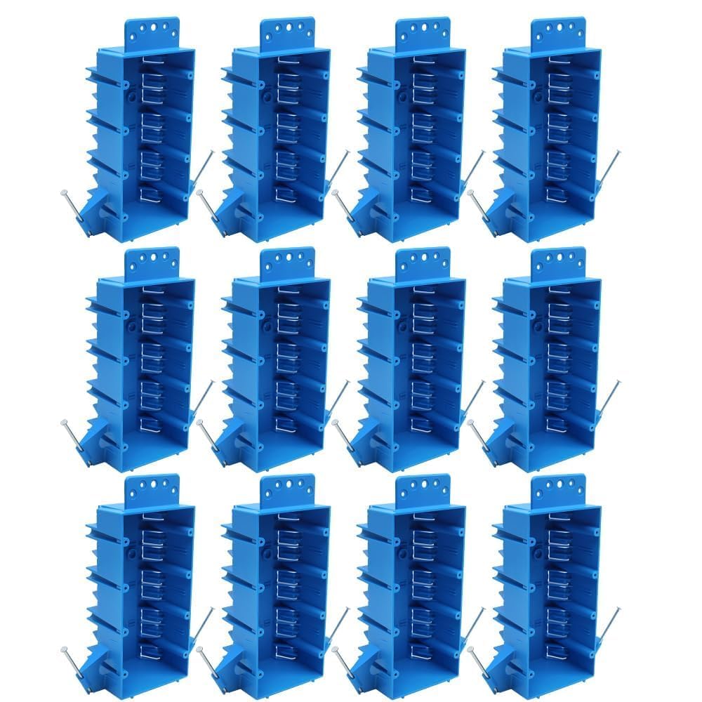 MAKERELE 4-gang 60 cu. in. blue new work electrical box, 12-pack