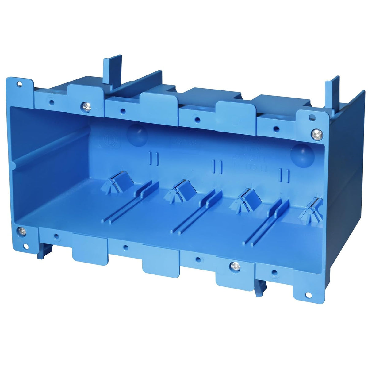 MAKERELE 4-gang old work electrical box, blue, 71 cu in, 1-pack
