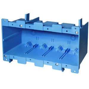 MAKERELE 4-gang old work electrical box, blue, 71 cu in, 1-pack