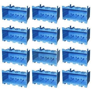 MAKERELE 4-gang old work electrical box, blue, 71 cu in, 12-pack