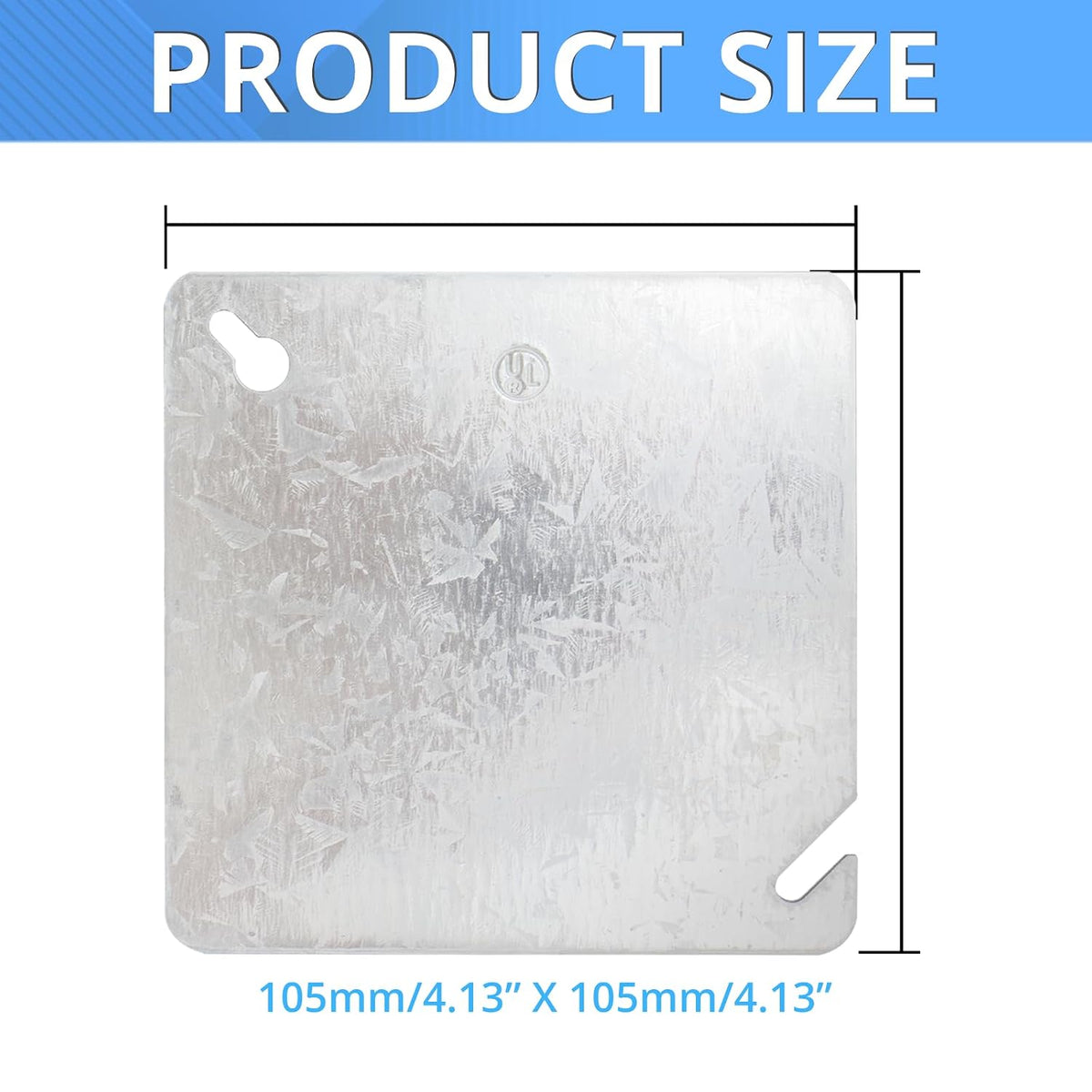 4-inch square flat blank metal cover dimensions