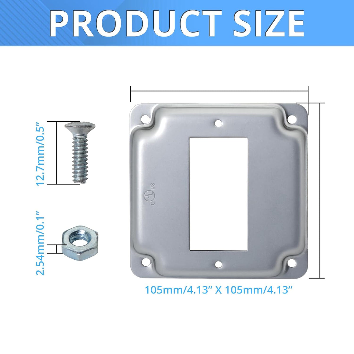 4-inch square raised decorator device cover dimensions