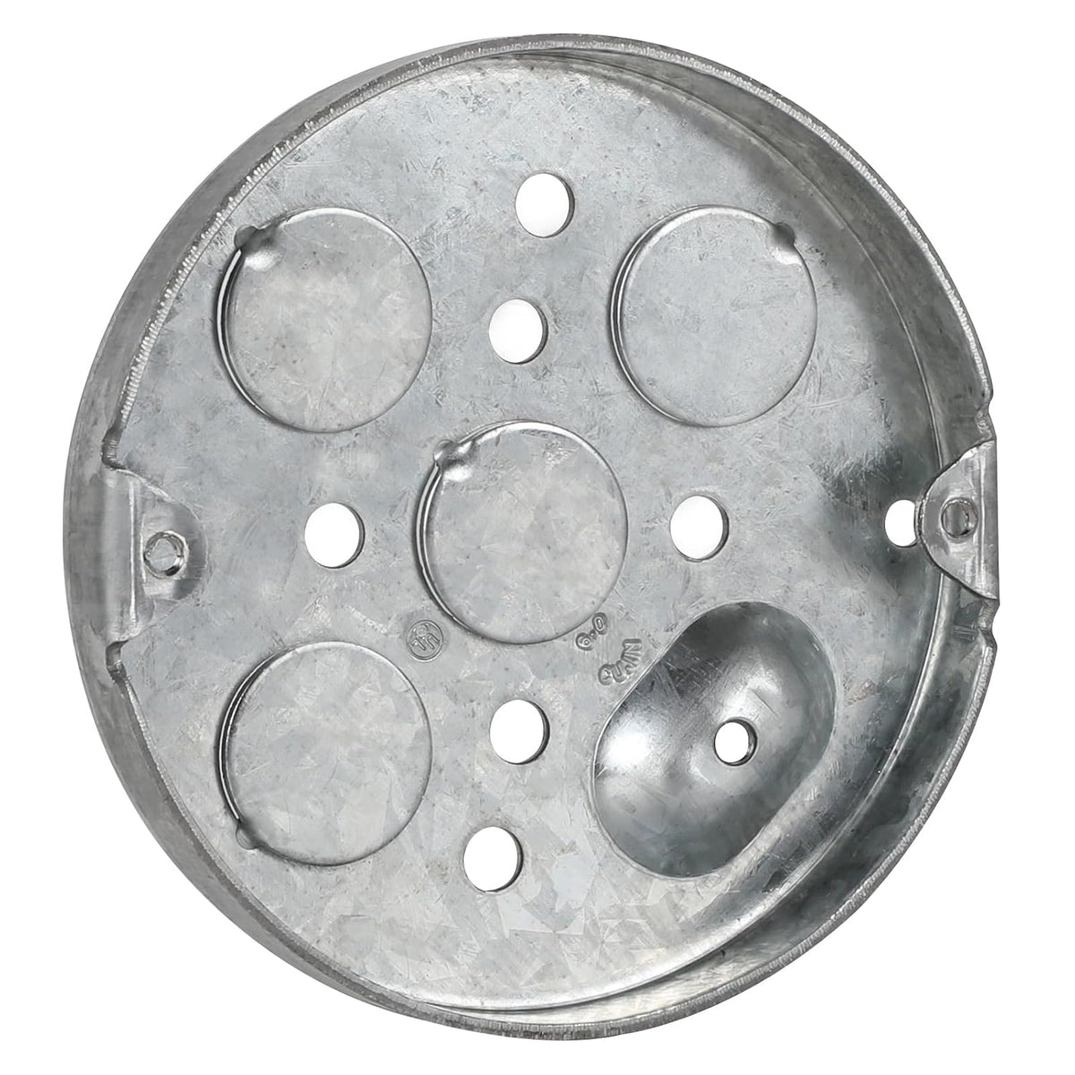 MAKERELE 4-inch round galvanized steel shallow electrical box, 1-pack