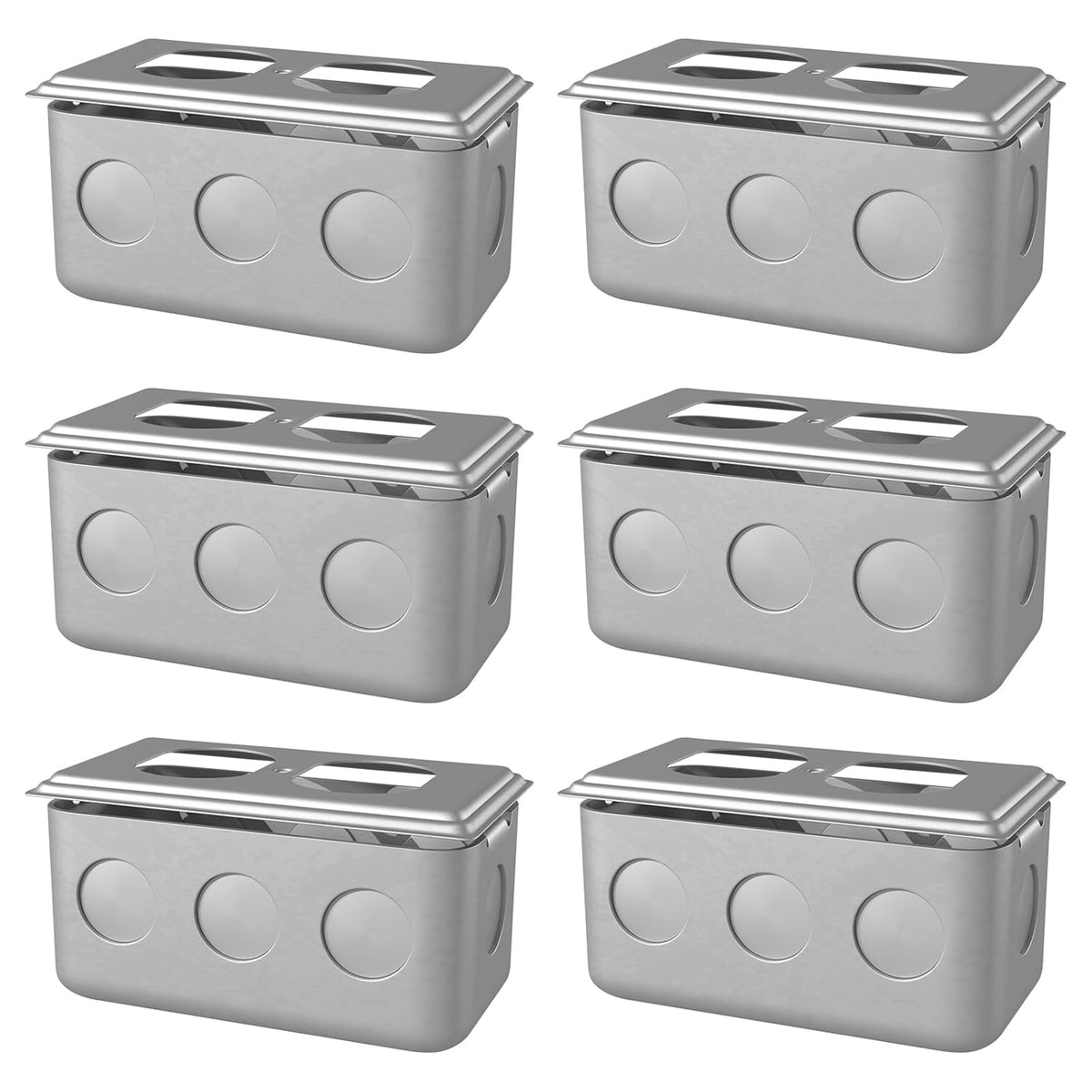 MAKERELE 4 x 2 inch metal electrical handy boxes with covers, 6 pack