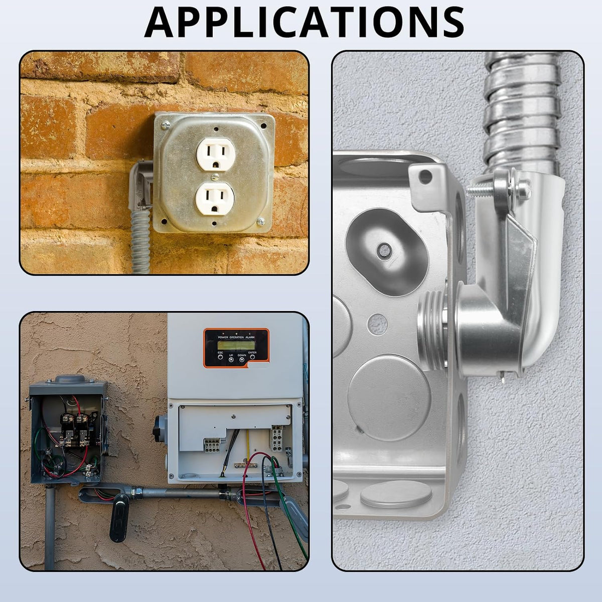 90 degree flexible metal conduit connector application examples