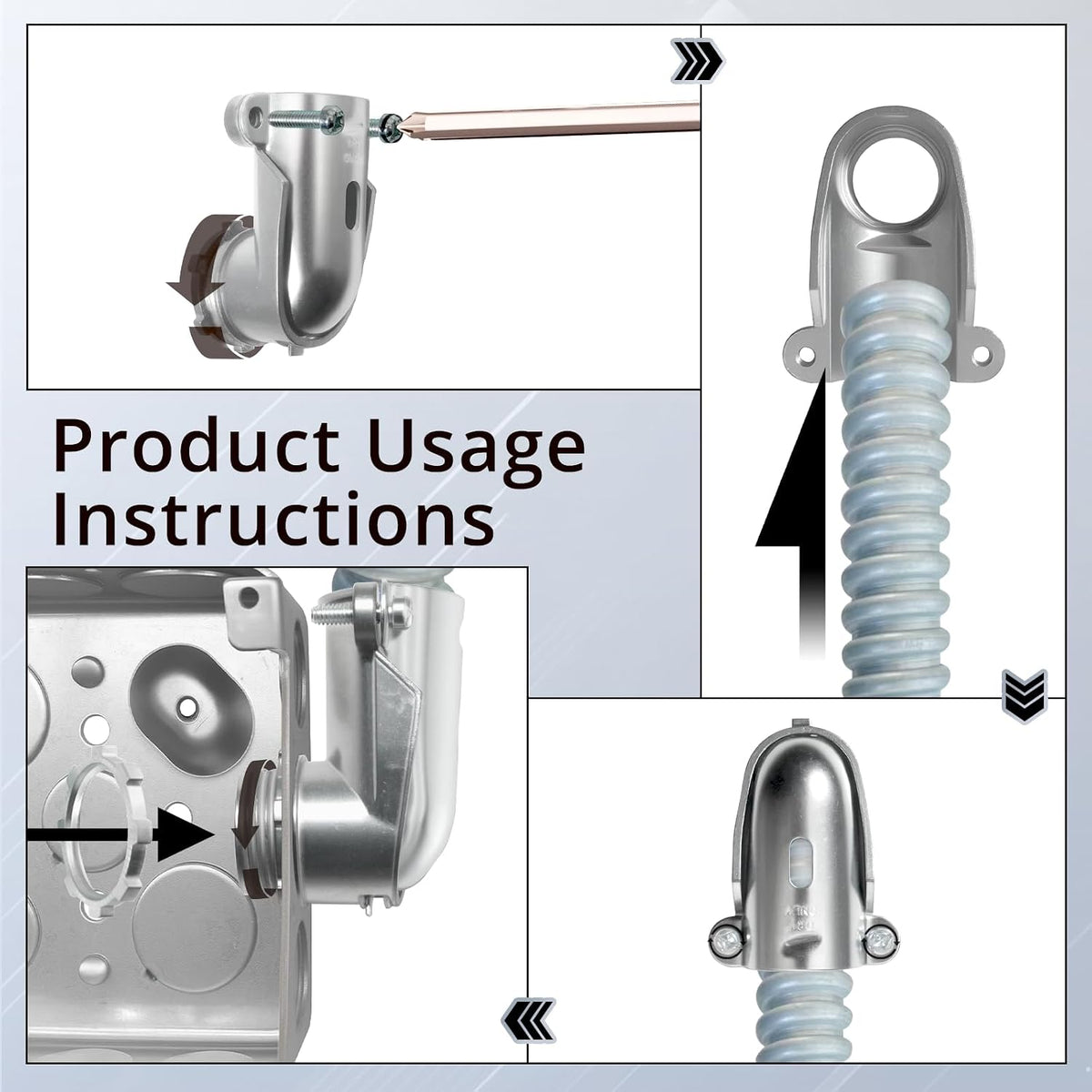 90 degree flexible metal conduit connector installation steps