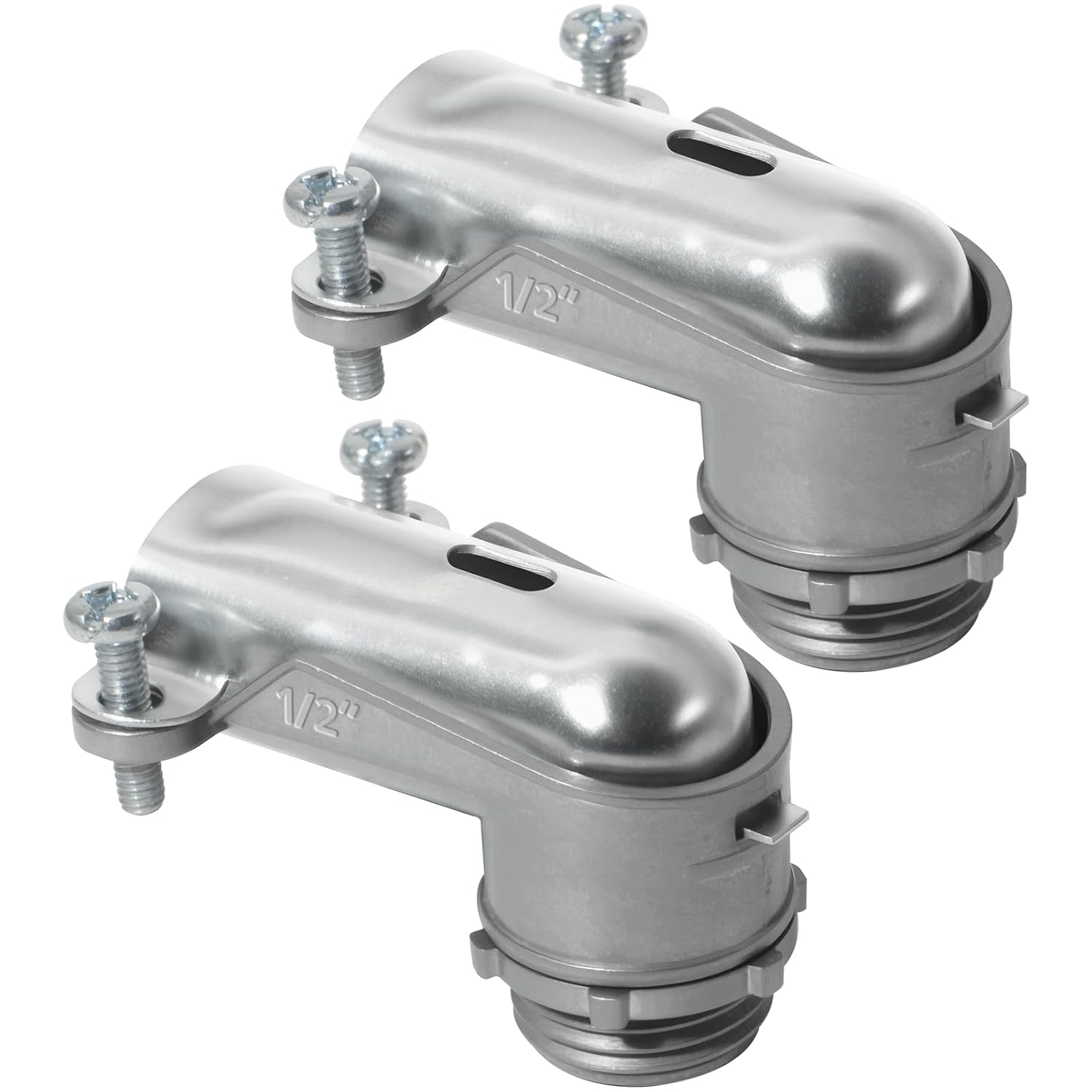 MAKERELE 1/2 in. 90 degree flexible metal conduit squeeze connector, zinc die cast