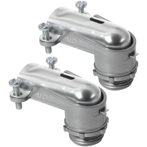 MAKERELE 1/2 in. 90 degree flexible metal conduit squeeze connector, zinc die cast