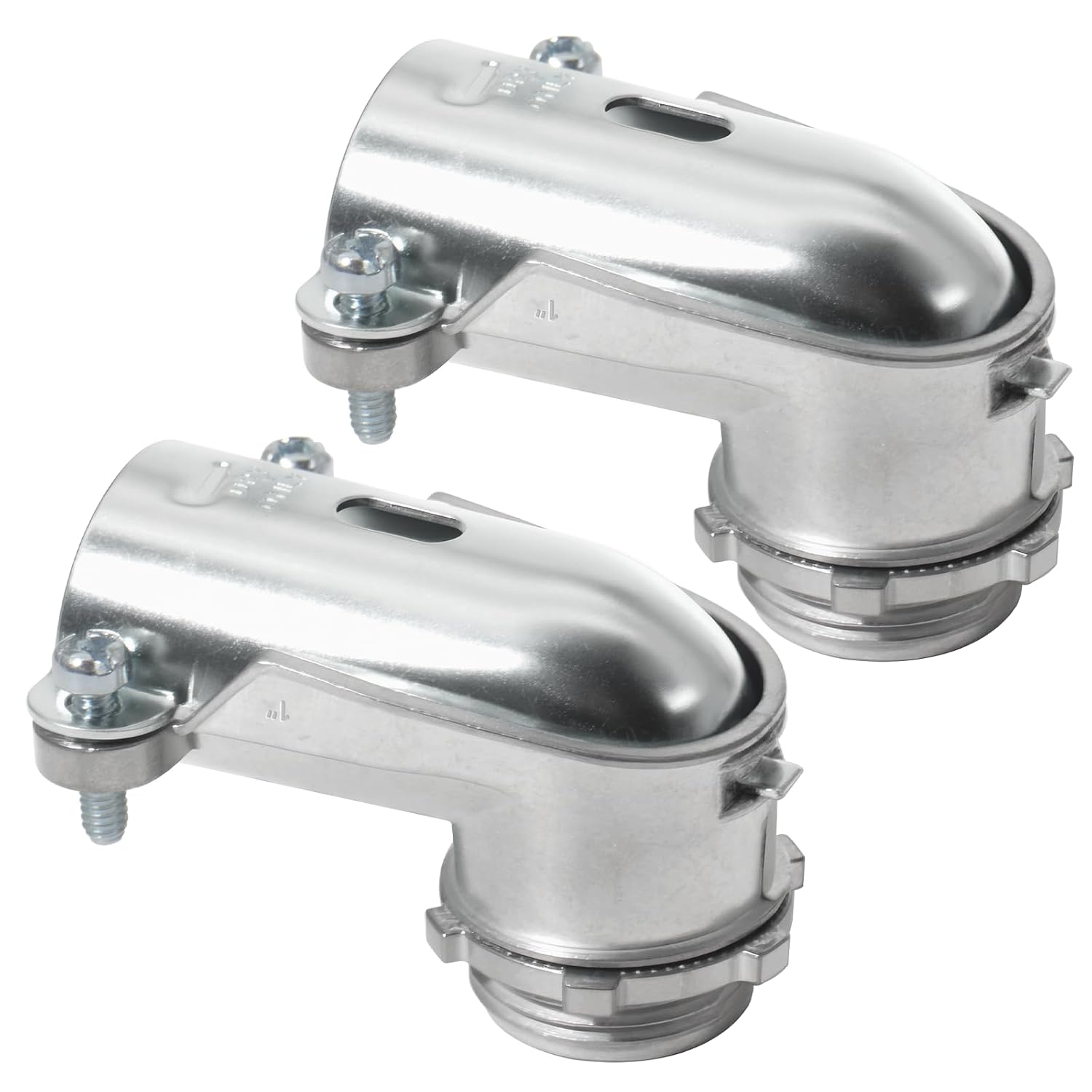 MAKERELE 1 in. 90 degree flexible metal conduit squeeze connector, zinc die cast