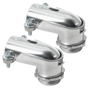 MAKERELE 1 in. 90 degree flexible metal conduit squeeze connector, zinc die cast
