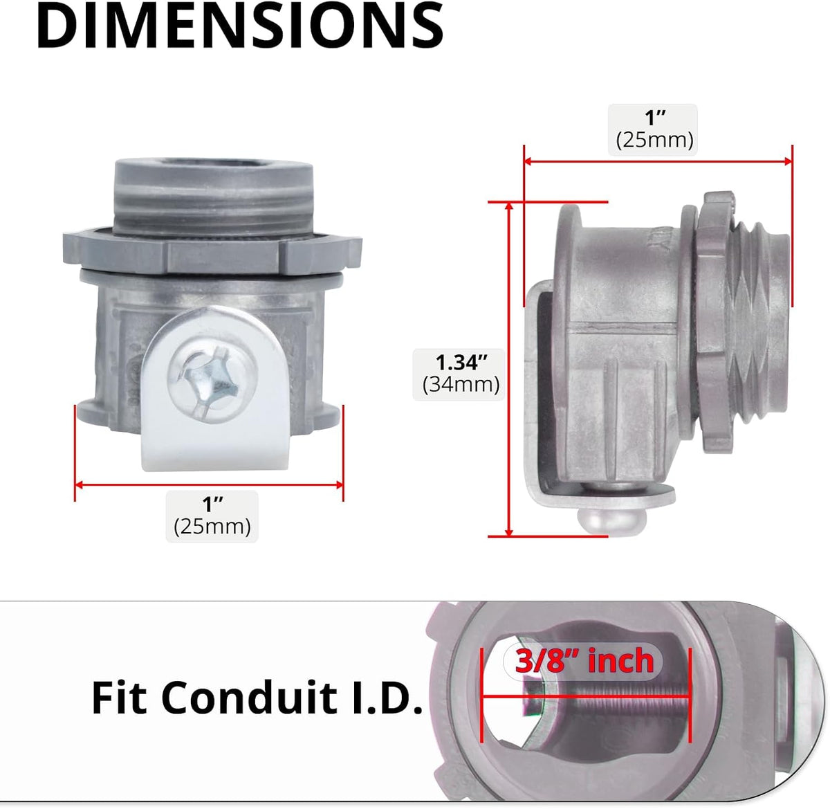 MAKERELE 3/8 inch FMC saddle connector dimensions