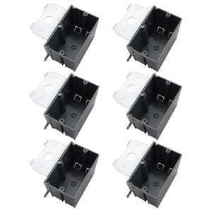 MAKERELE gray adjustable electrical outlet box, 1-Gang, 21 cu. in., 6-Pack