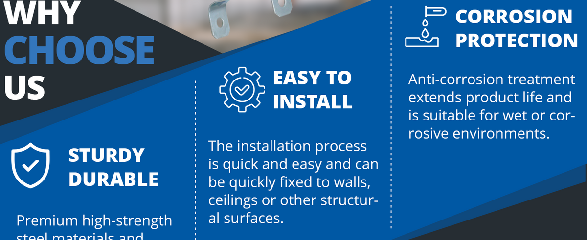 Two-hole EMT conduit strap installation and surface overview