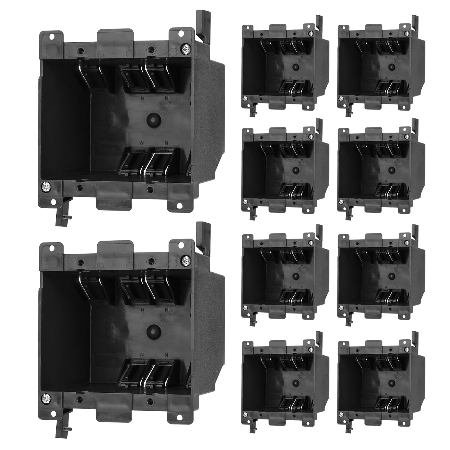MAKERELE black 2-gang old work electrical box, 25 cu in, 10-pack
