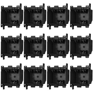 MAKERELE black 2-gang old work electrical box, 25 cu in, 12-pack