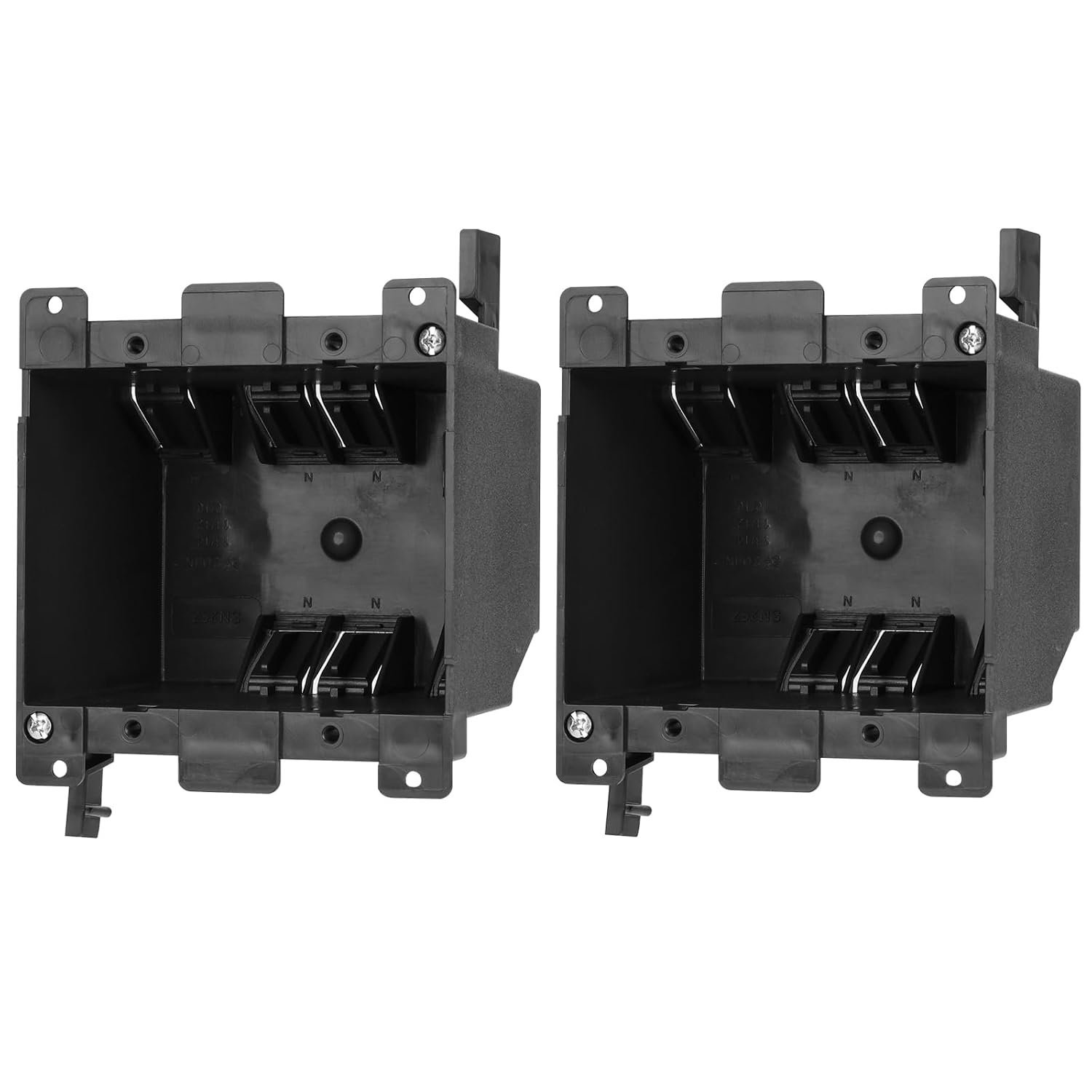 MAKERELE black 2-gang old work electrical box, 25 cu in, 2-pack