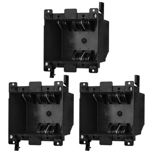 MAKERELE black 2-gang old work electrical box, 25 cu in, 3-pack