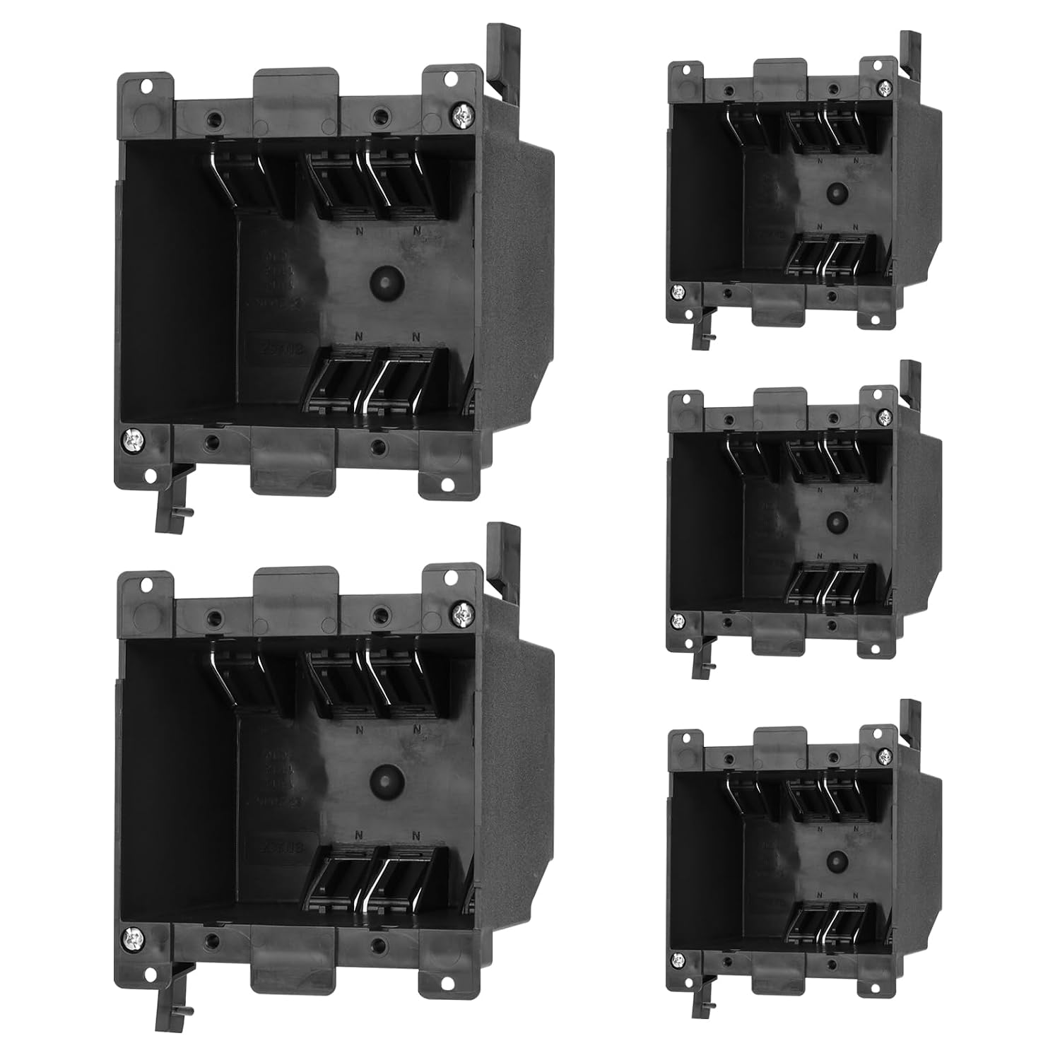 MAKERELE black 2-gang old work electrical box, 25 cu in, 5-pack