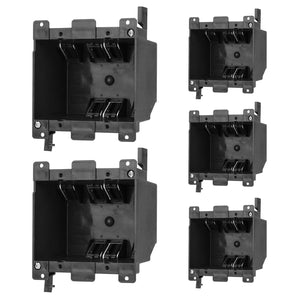 MAKERELE black 2-gang old work electrical box, 25 cu in, 5-pack