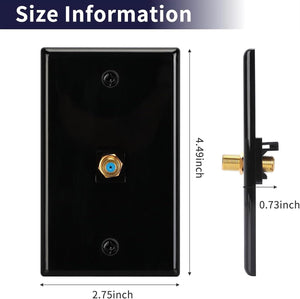 Black one-port coaxial wall plate dimensions
