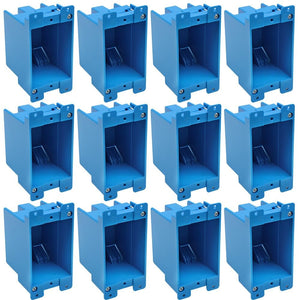 MAKERELE blue 1-gang old work electrical box, 14 cu. in., 12-pack