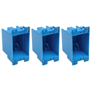 MAKERELE blue 1-gang old work electrical box, 14 cu. in., 3-pack