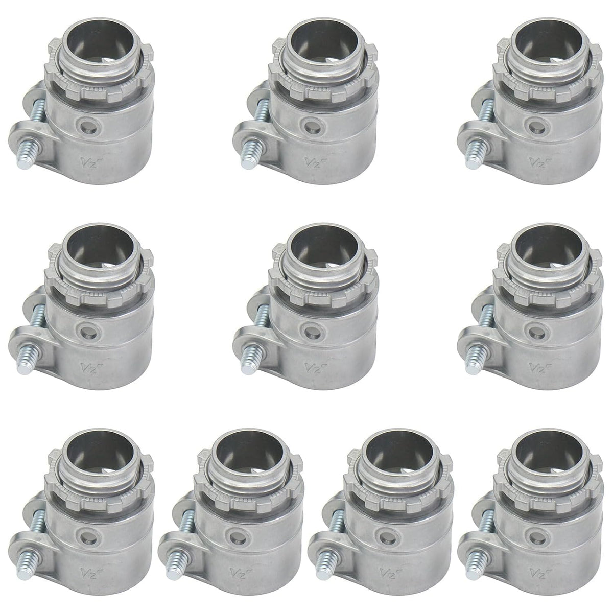 MAKERELE 1/2 in straight squeeze connector for flexible metal conduit, 10-pack