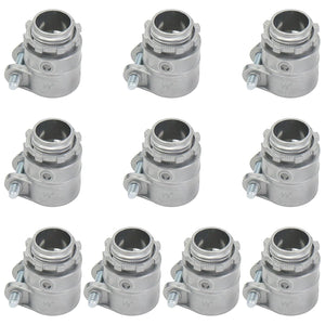 MAKERELE 1/2 in straight squeeze connector for flexible metal conduit, 10-pack
