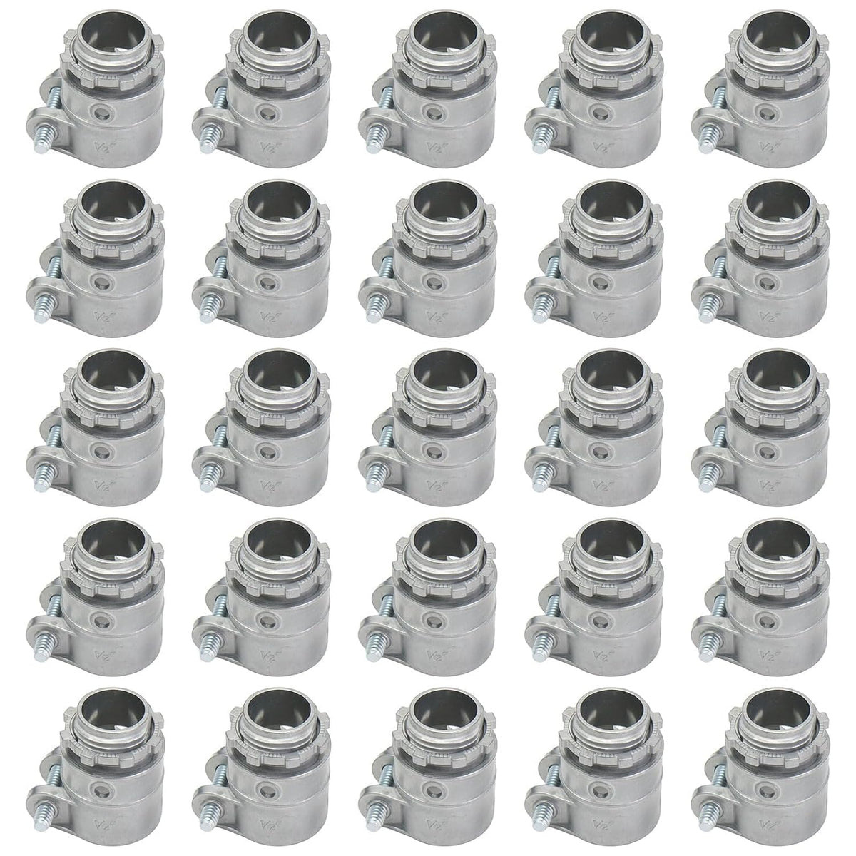 MAKERELE 1/2 in straight squeeze connector for flexible metal conduit, 25-pack