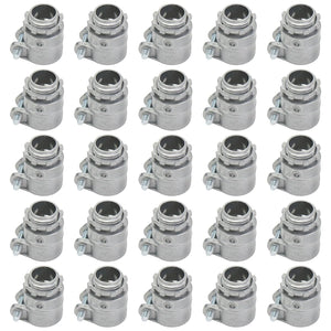 MAKERELE 1/2 in straight squeeze connector for flexible metal conduit, 25-pack