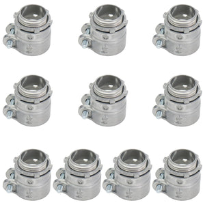 MAKERELE 3/4 in straight squeeze connector for flexible metal conduit, 10-pack