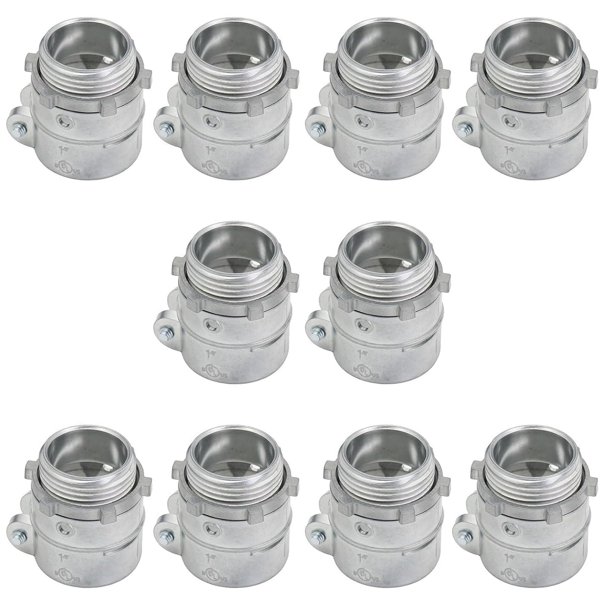 MAKERELE 1 in straight squeeze connector for flexible metal conduit, 10-pack