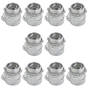 MAKERELE 1 in straight squeeze connector for flexible metal conduit, 10-pack