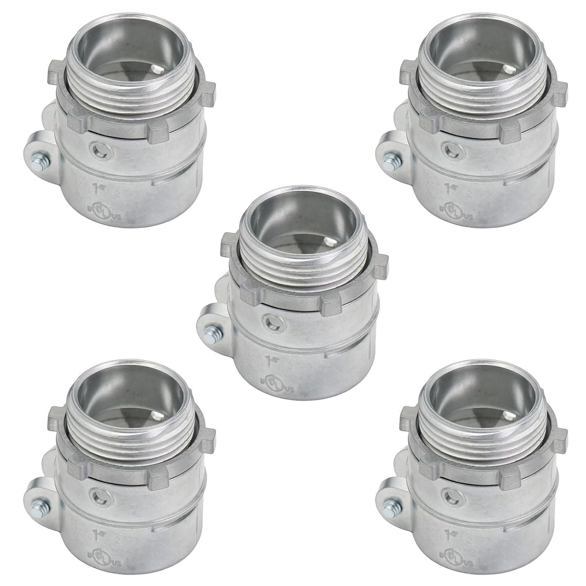 MAKERELE 1 in straight squeeze connector for flexible metal conduit, 5-pack