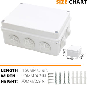 MAKERELE HR-RT 150 x 110 x 70 mm junction box size chart