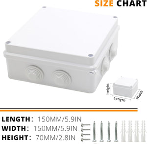 MAKERELE HR-RT 150 x 150 x 70 mm junction box size chart