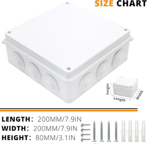 MAKERELE HR-RT 200 x 200 x 80 mm junction box size chart