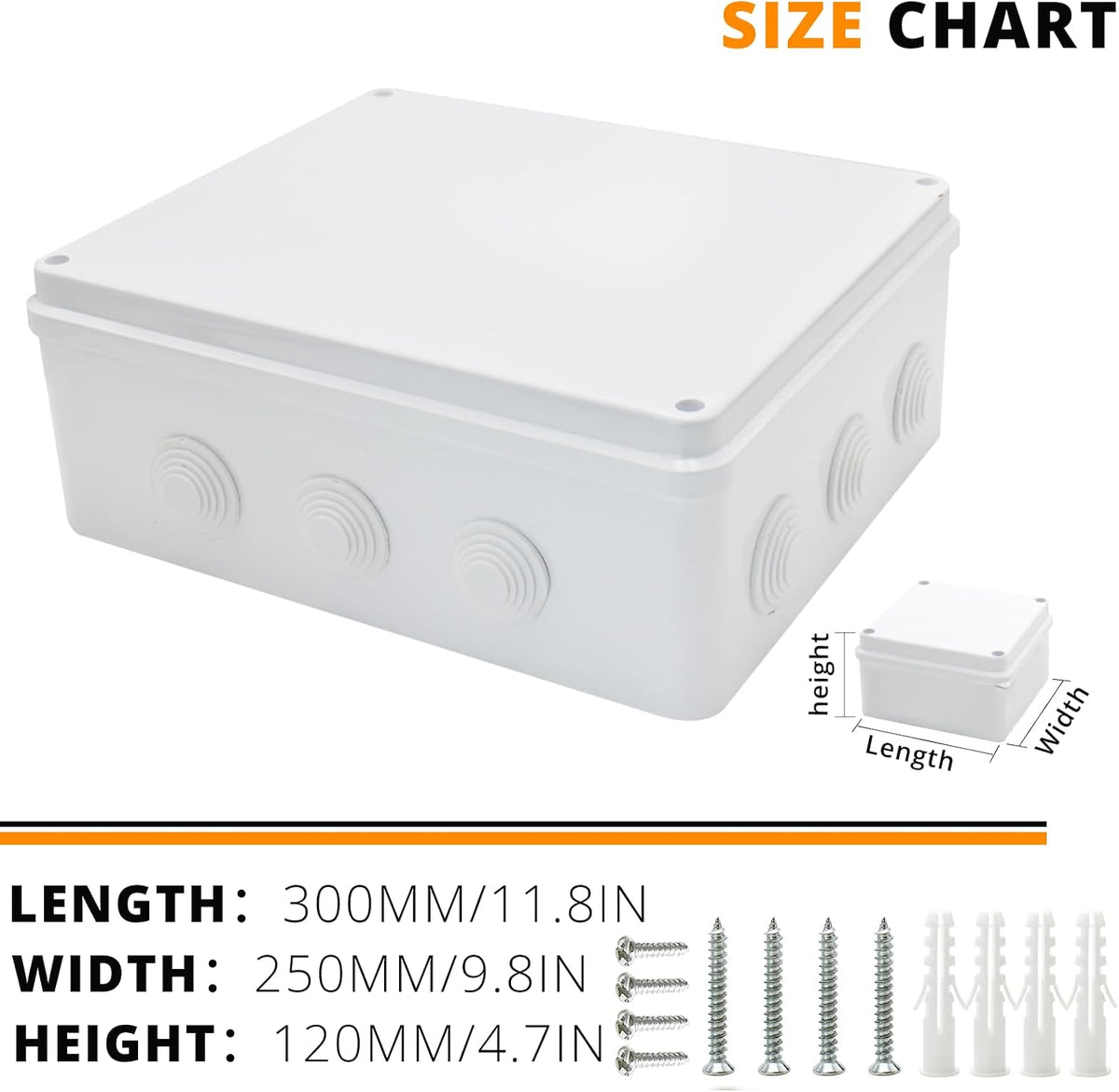 MAKERELE HR-RT 300 x 250 x 120 mm junction box size chart