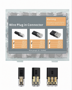 Low voltage quick connect wire connector assortment kit, 18-22 AWG