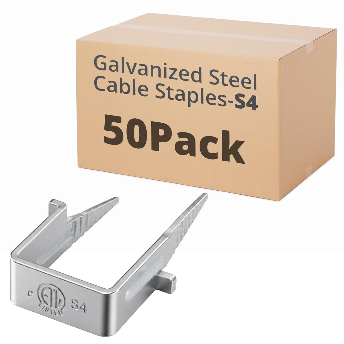 MAKERELE S4 galvanized metal cable staples for 14/2 to 10/4 cable
