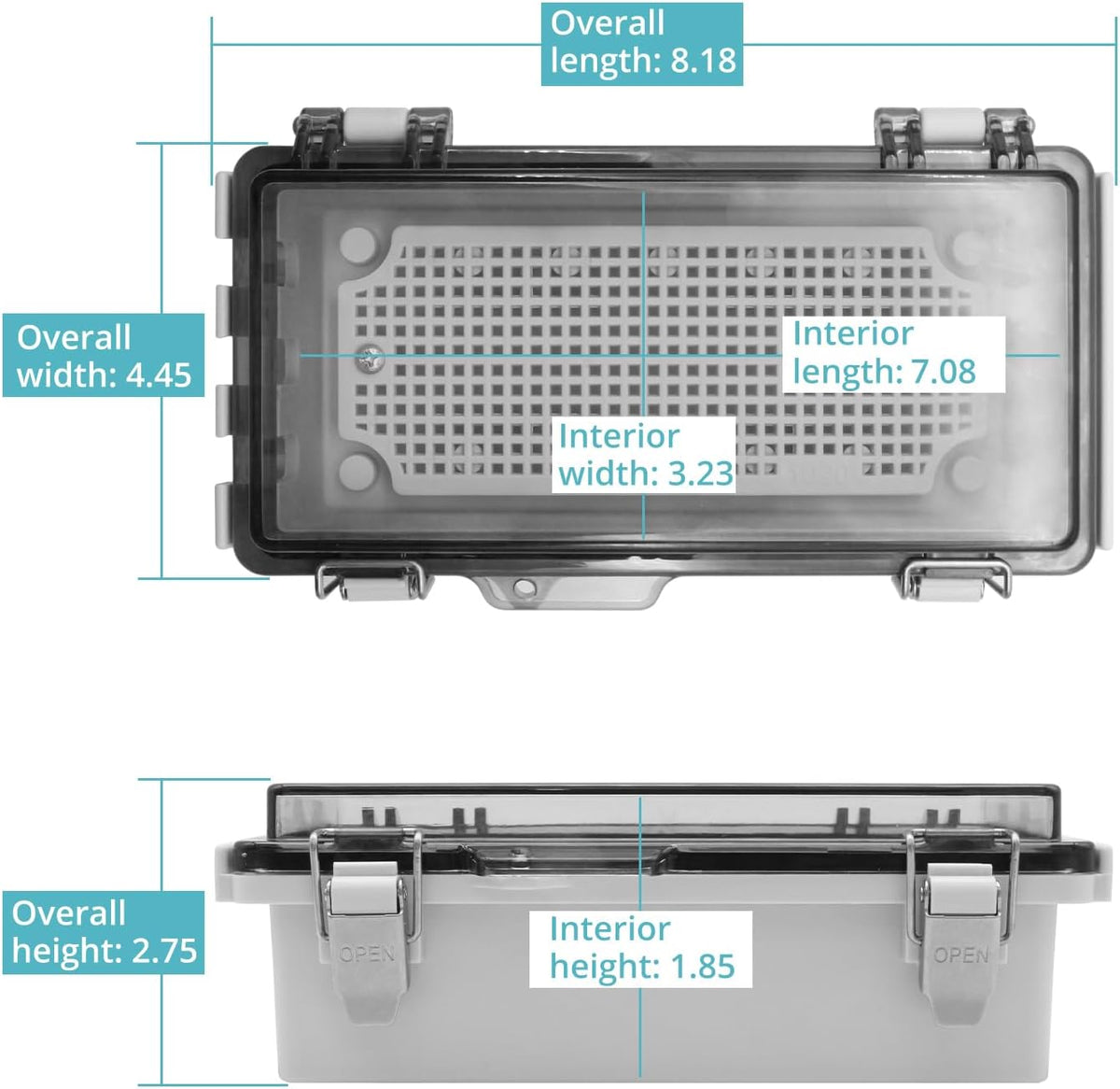 Compact transparent cord connection enclosure dimensions