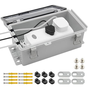 MAKERELE transparent cord connection enclosure, standard 3-port, 9 × 5.6 × 4.4 in