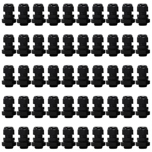 MAKERELE black NPT 3/8 inch cable glands 50-pack
