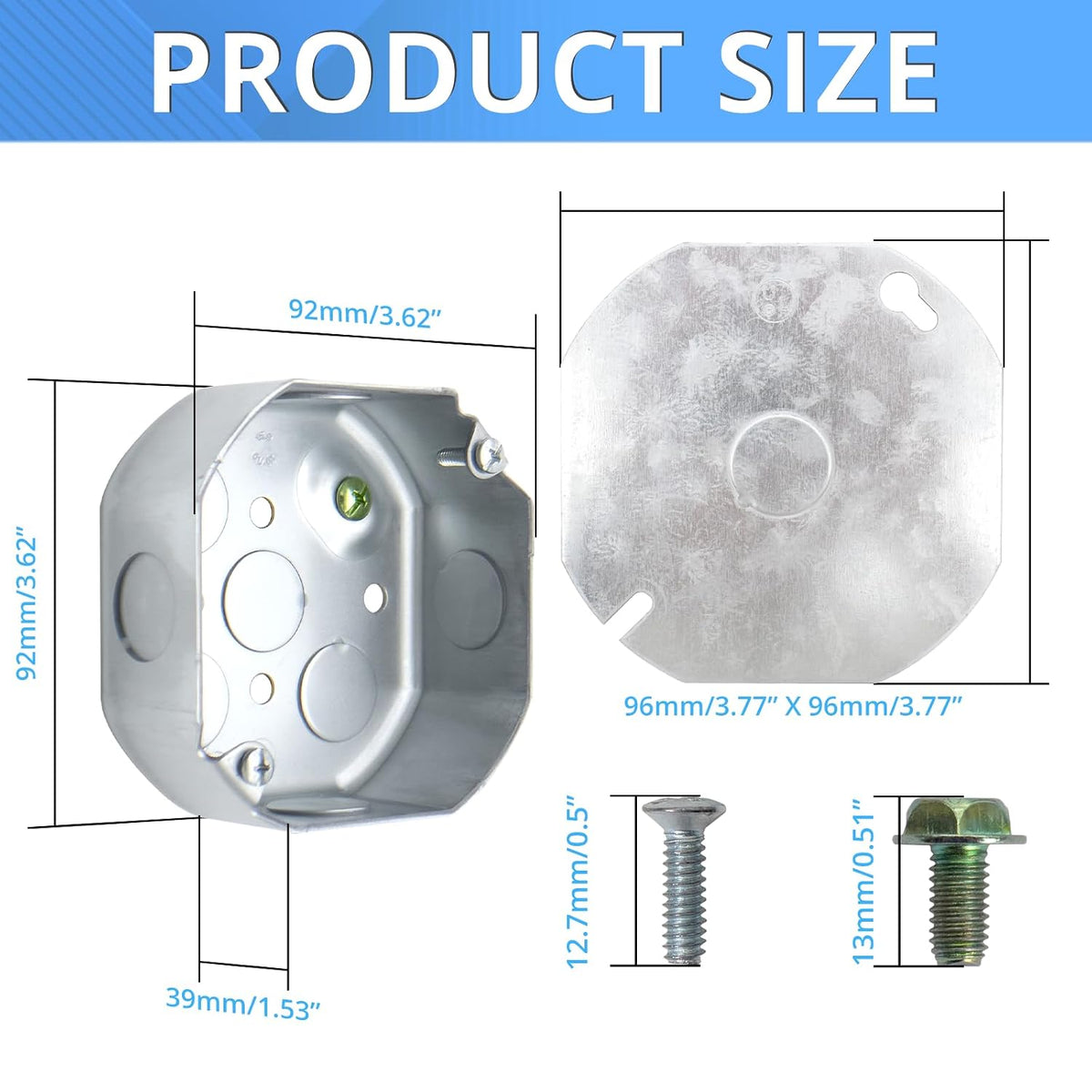 4-inch octagon electrical box and cover dimensions