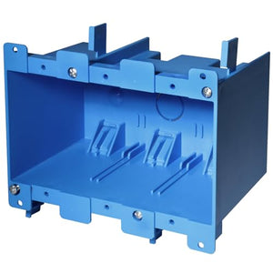 MAKERELE blue 3-gang old work electrical outlet box, 1-pack