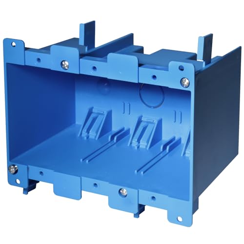 MAKERELE blue 3-gang old work electrical outlet box, 1-pack