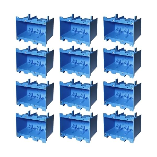 MAKERELE blue 3-gang old work electrical outlet box, 12-pack