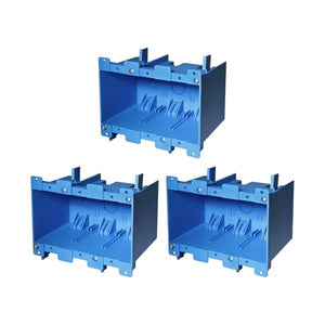 MAKERELE blue 3-gang old work electrical outlet box, 3-pack