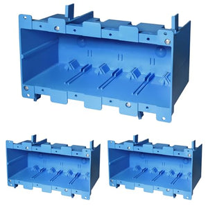 MAKERELE blue 4-gang 71 cu in old work electrical outlet box, 3-pack